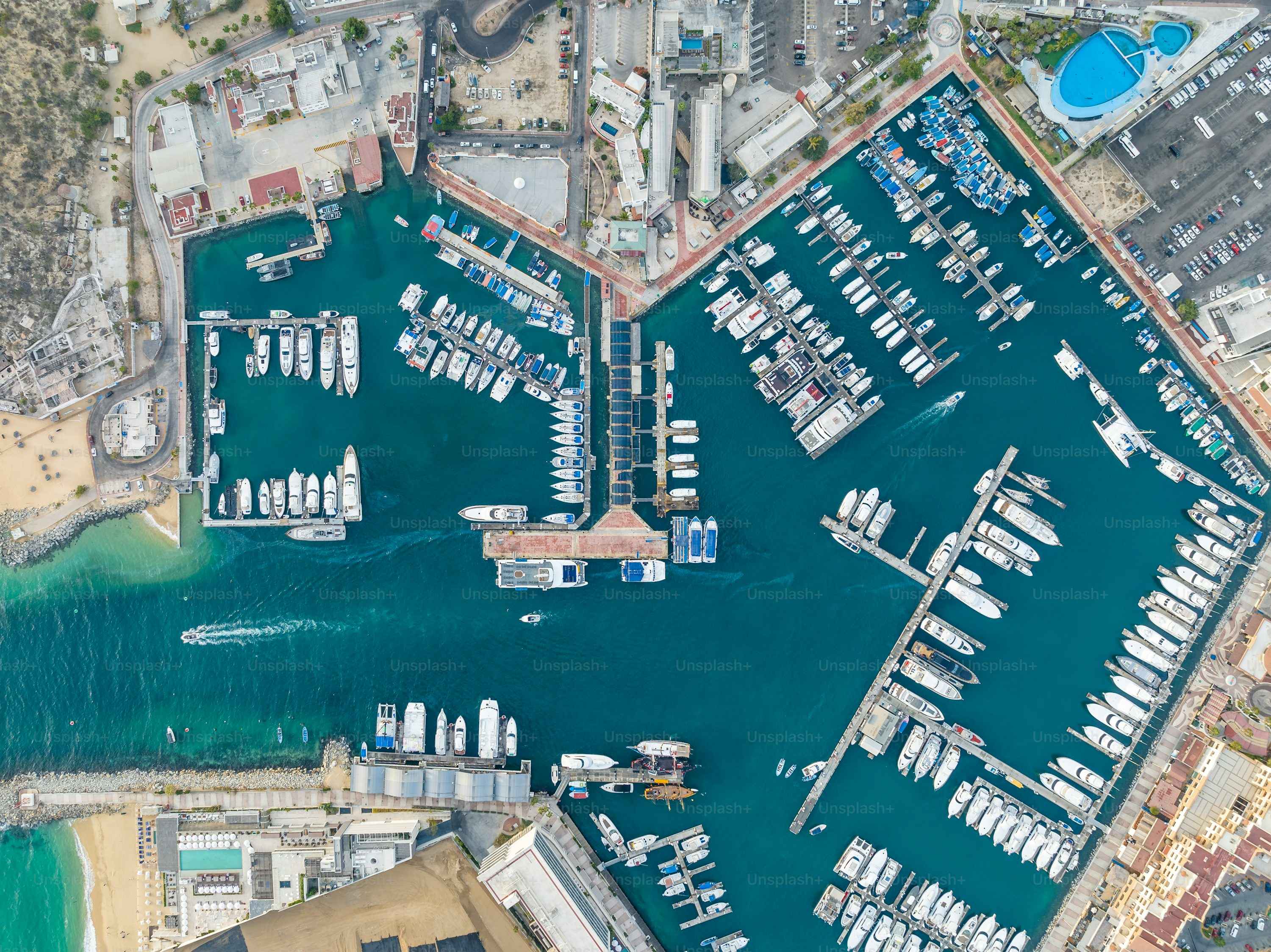 Aerial view of Aquaventure World Dubai